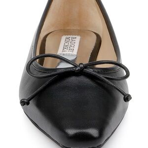 Badgley Mischka Elegant Black Flats with Bow